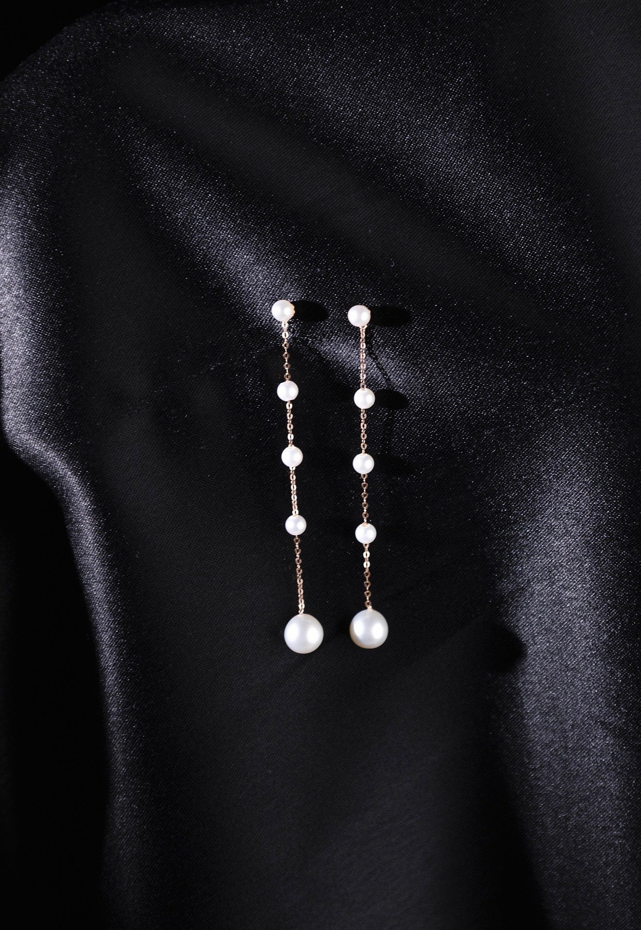 Aretes perlas en oro rosa