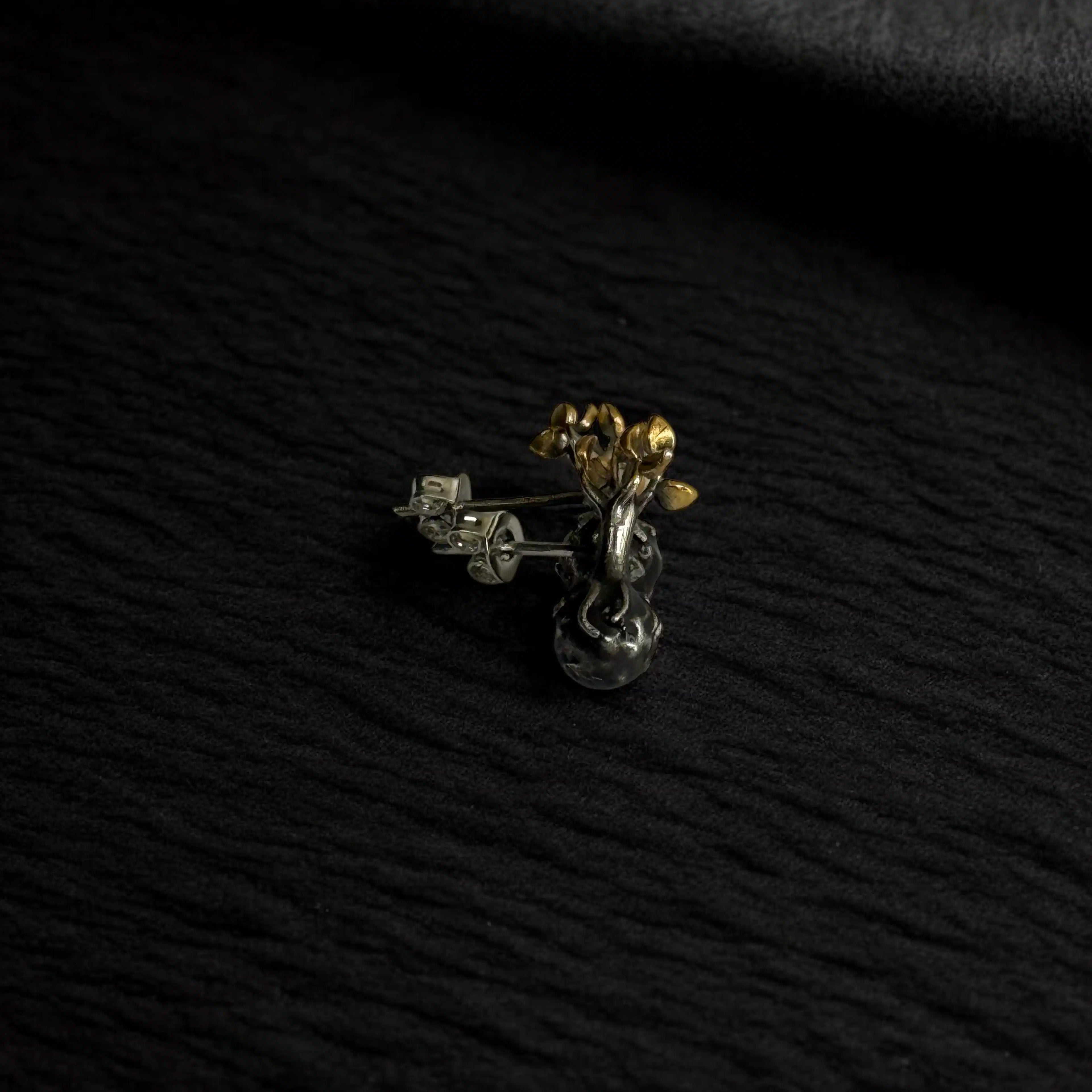 Aretes Brotes de ceniza — Plata