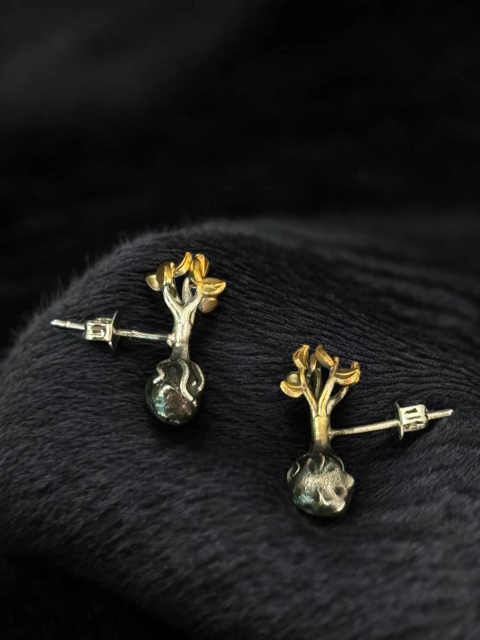 Aretes Brotes de ceniza — Plata