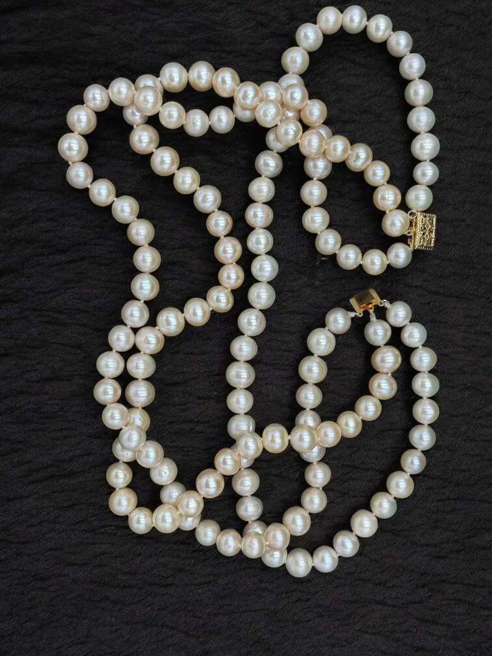 Collar de Perlas Crema Rosa