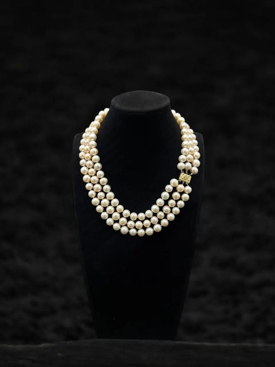 Collar de Perlas Crema Rosa