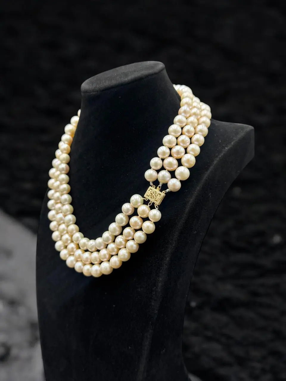 Collar de Perlas Crema Rosa