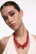 Collar de coral broche oro