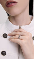 Anillo Brote de agonía — Oro blanco