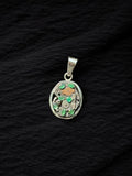 Dije reloj esmeraldas marquise con ovales
