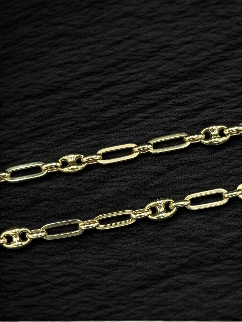 Cadena oro Paper clip y marinero