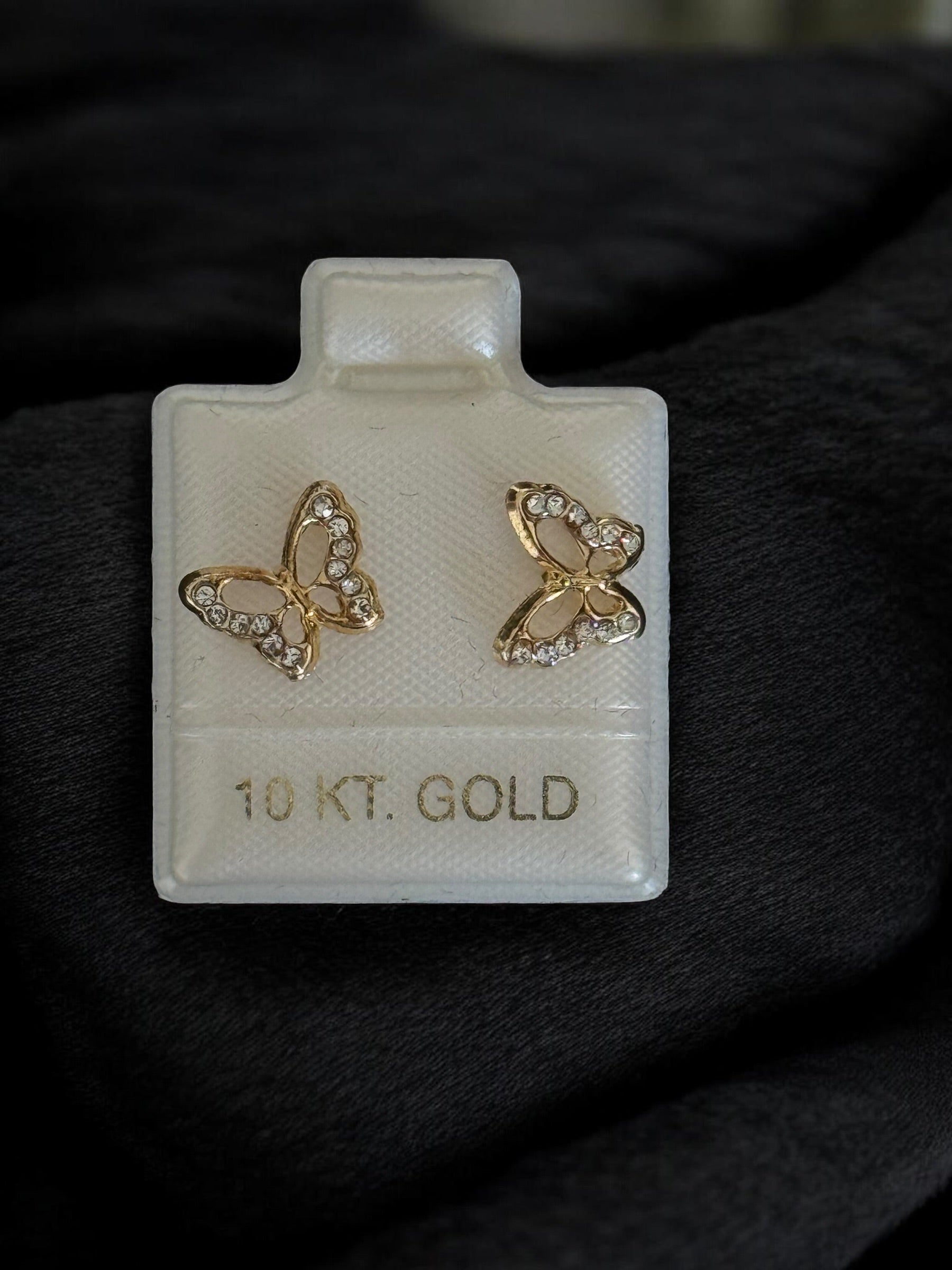 Broqueles oro mariposa Zirconias