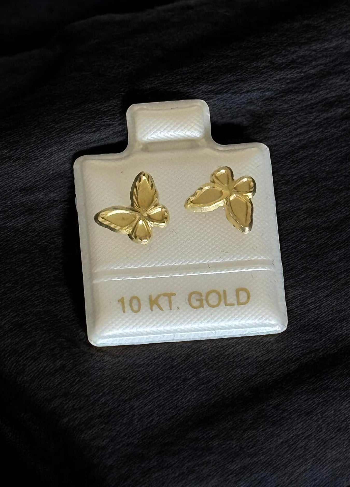Broqueles oro mariposa