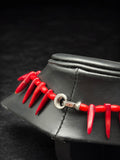 Collar de piedras corales broche de plata