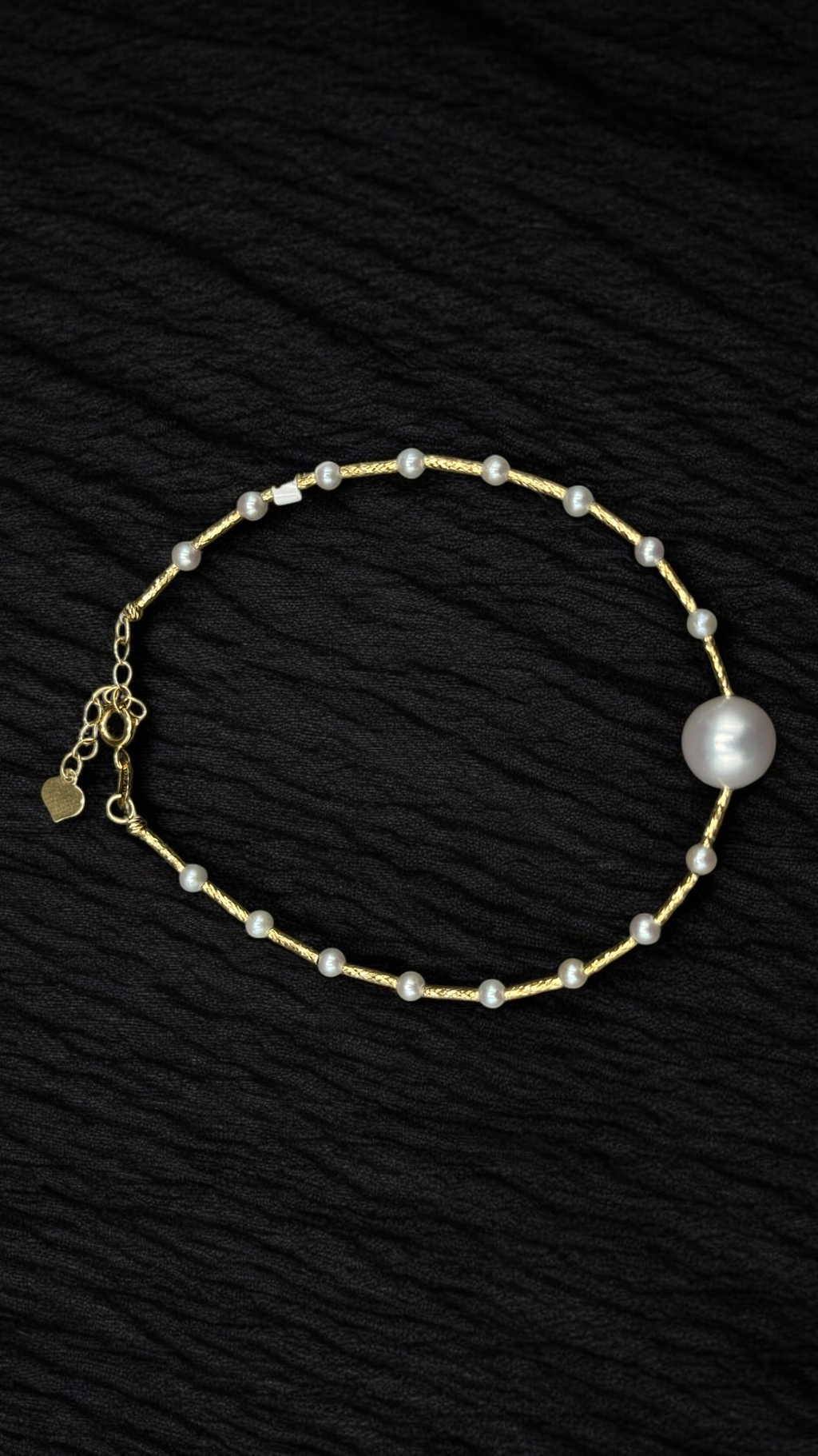Pulsera oro con perlas