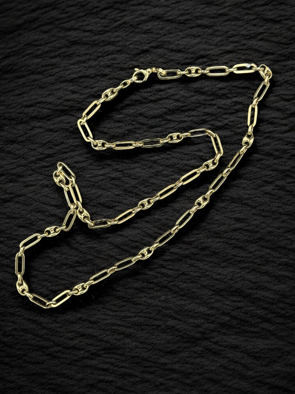 Cadena oro Paper clip y marinero