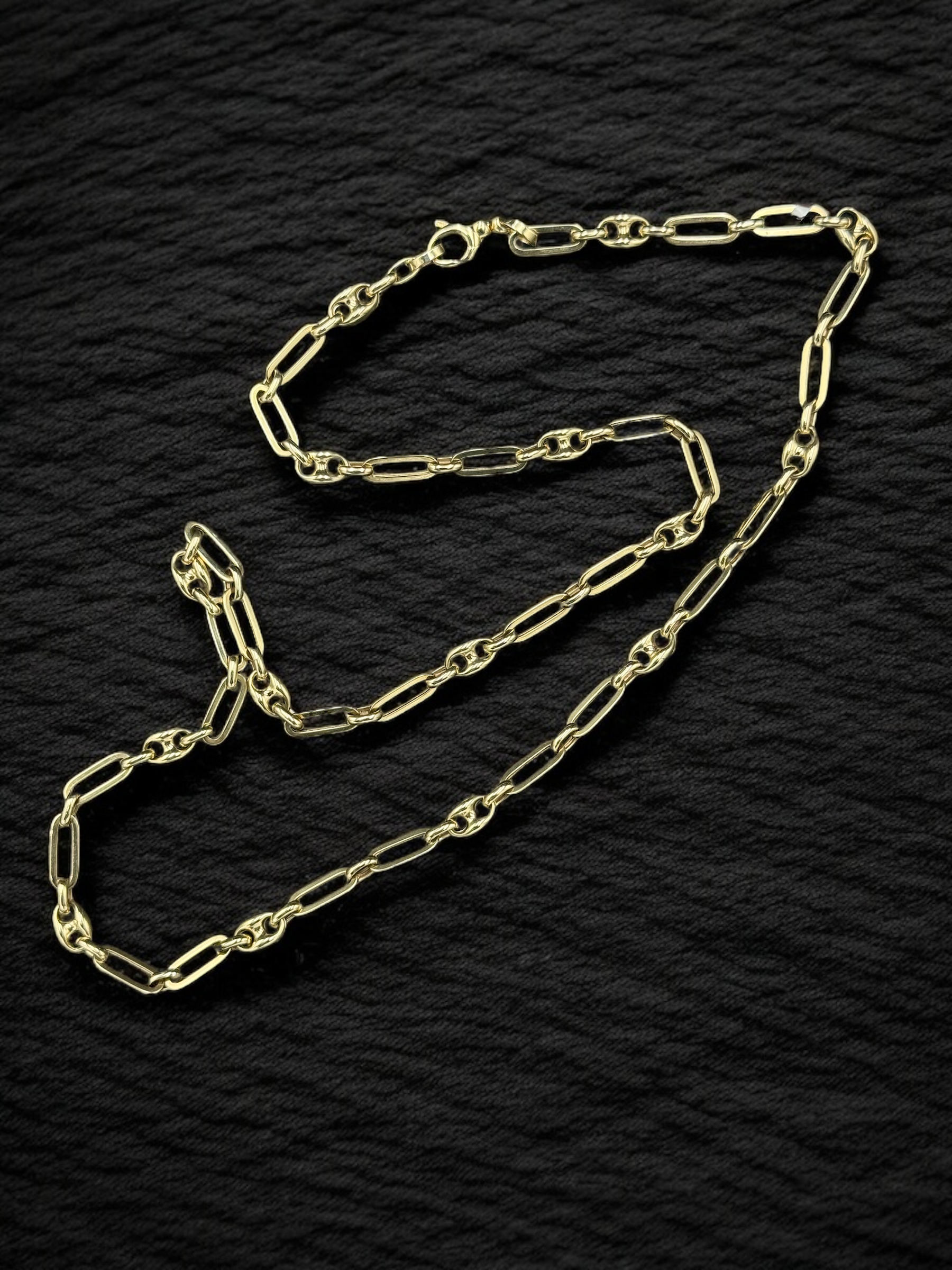 Cadena oro Paper clip y marinero