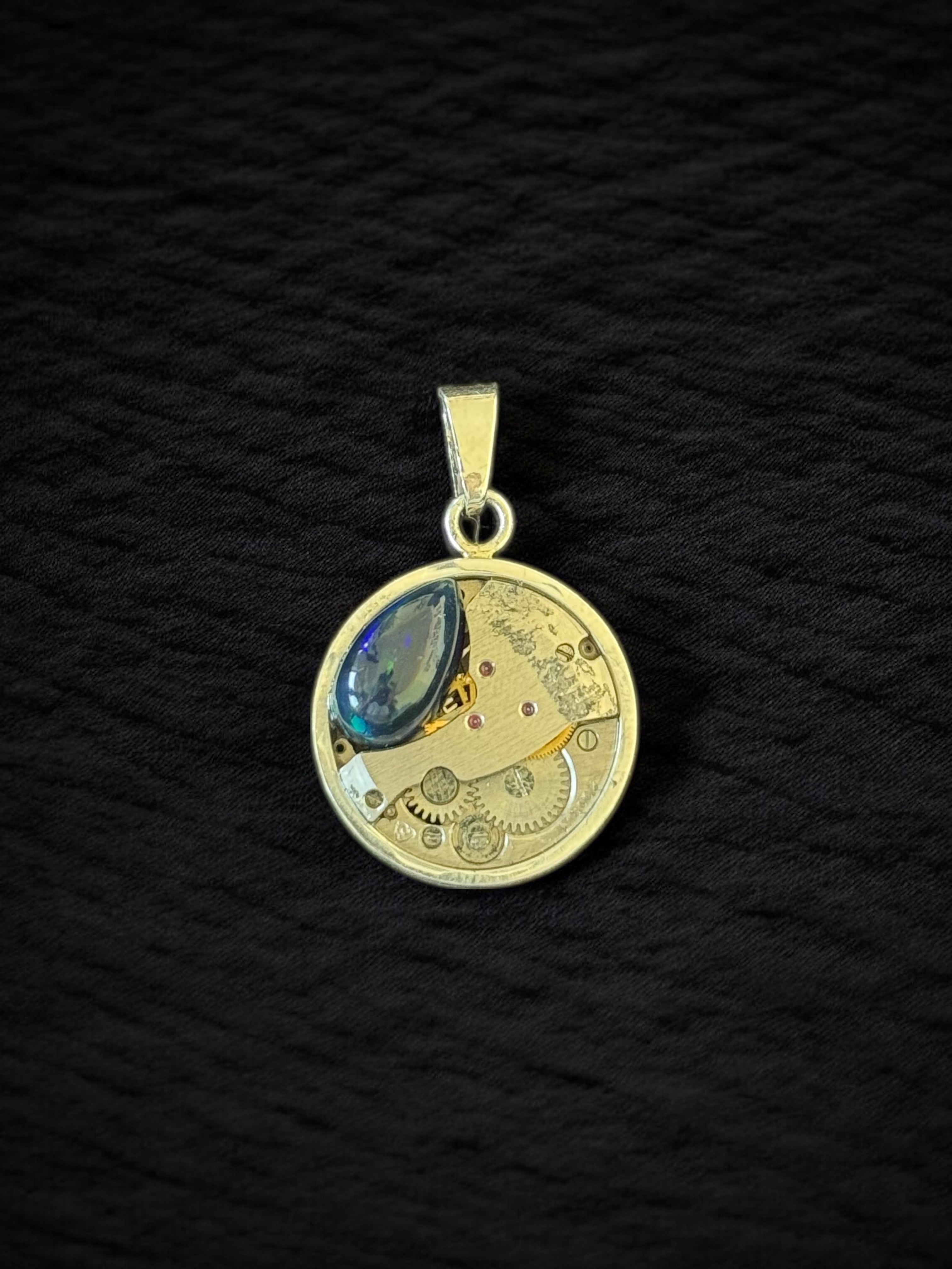 Dije reloj Ópalo magdalena azul ahumado