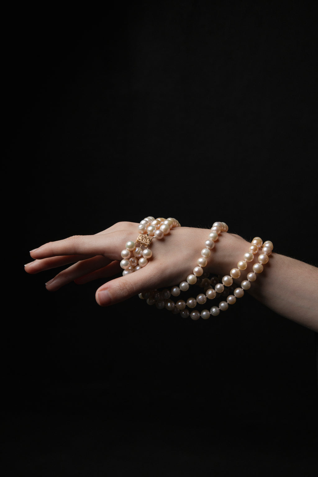 Collar de Perlas Crema Rosa