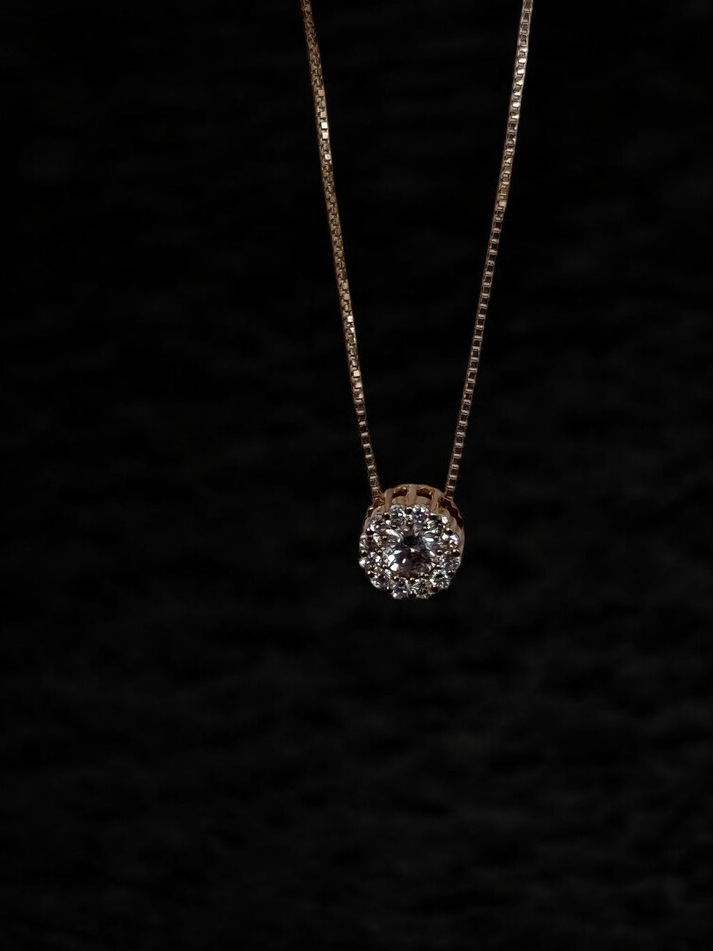 Collar oro rosa con diamantes certificados