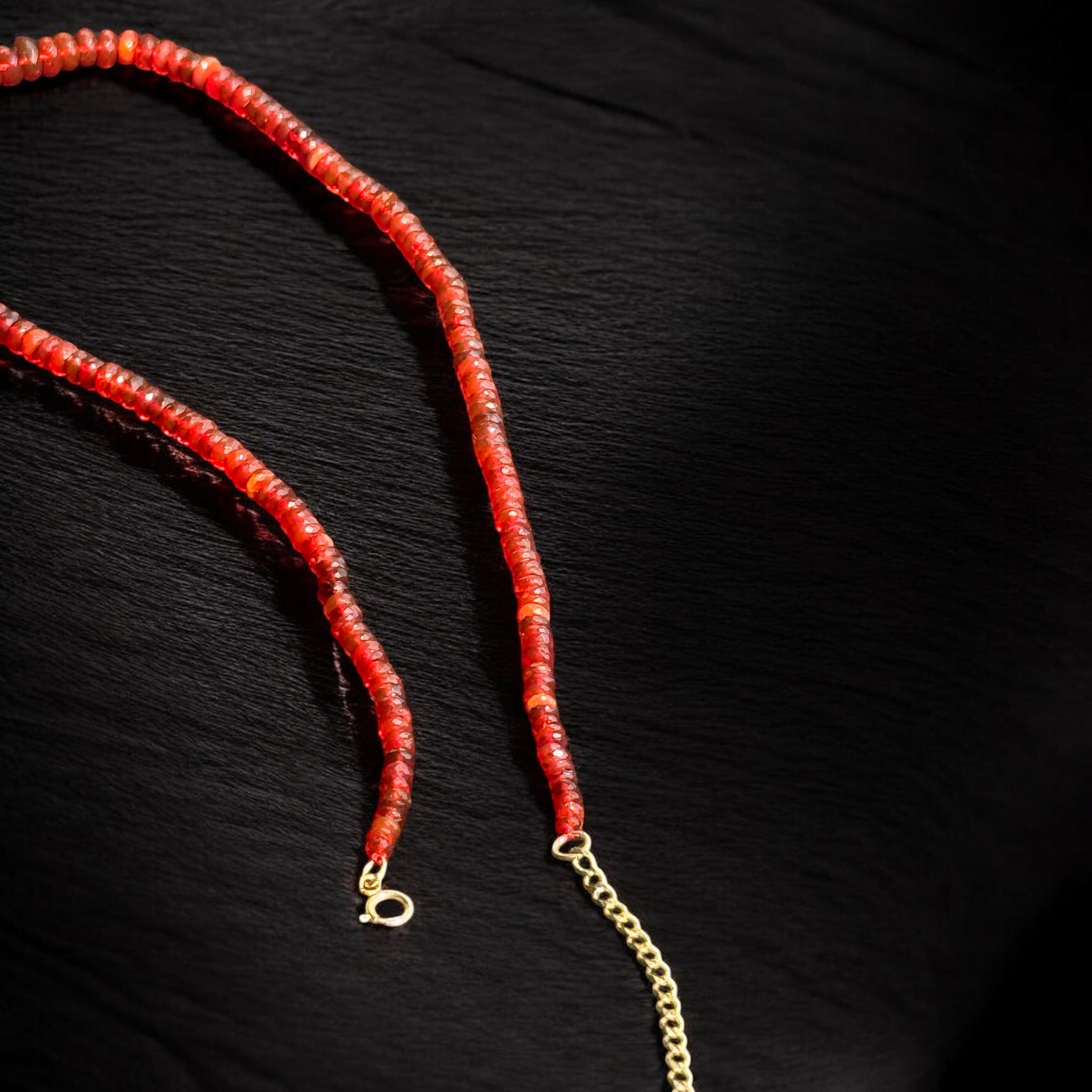 Collar Ópalos de fuego facetados
