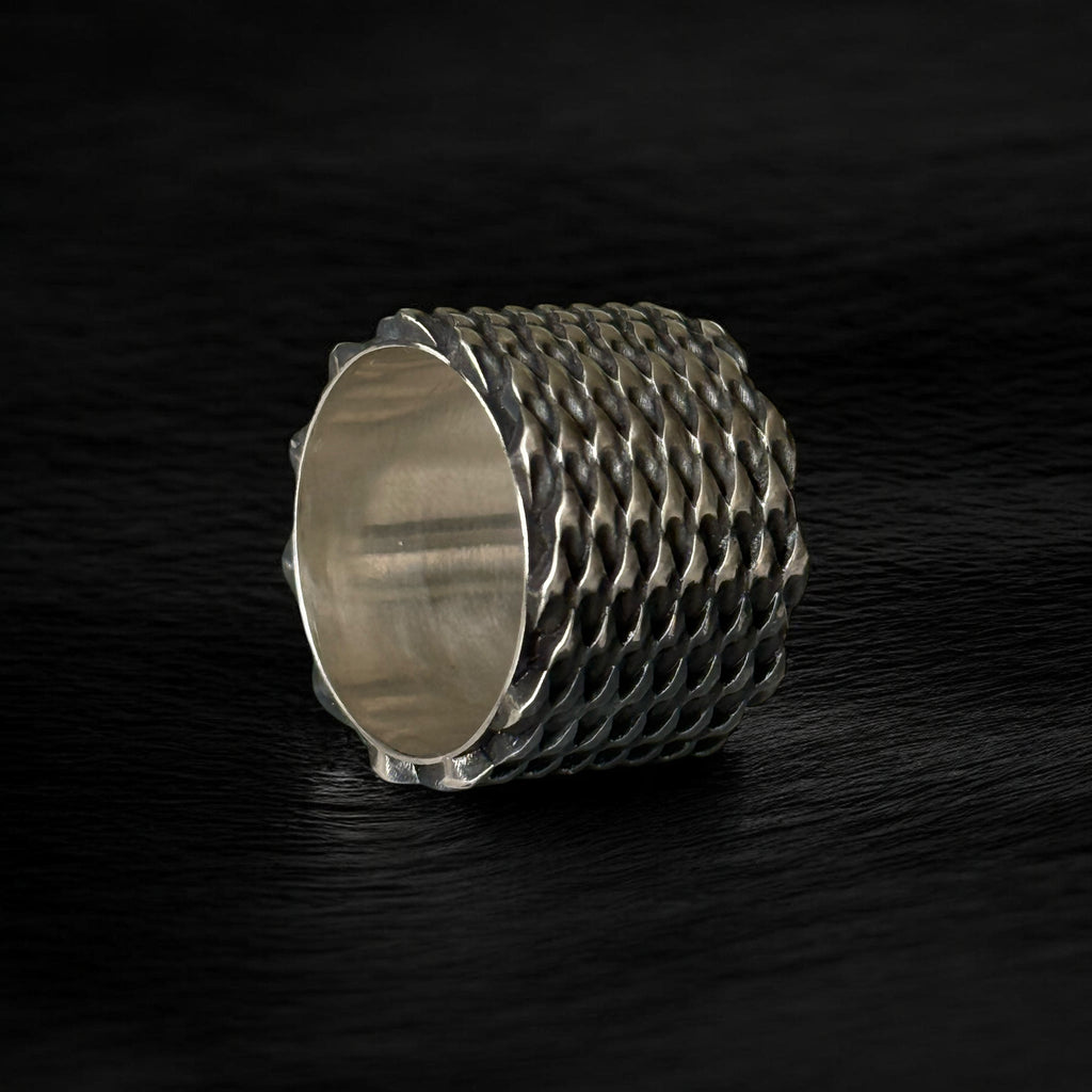 Anillo bicolor plata