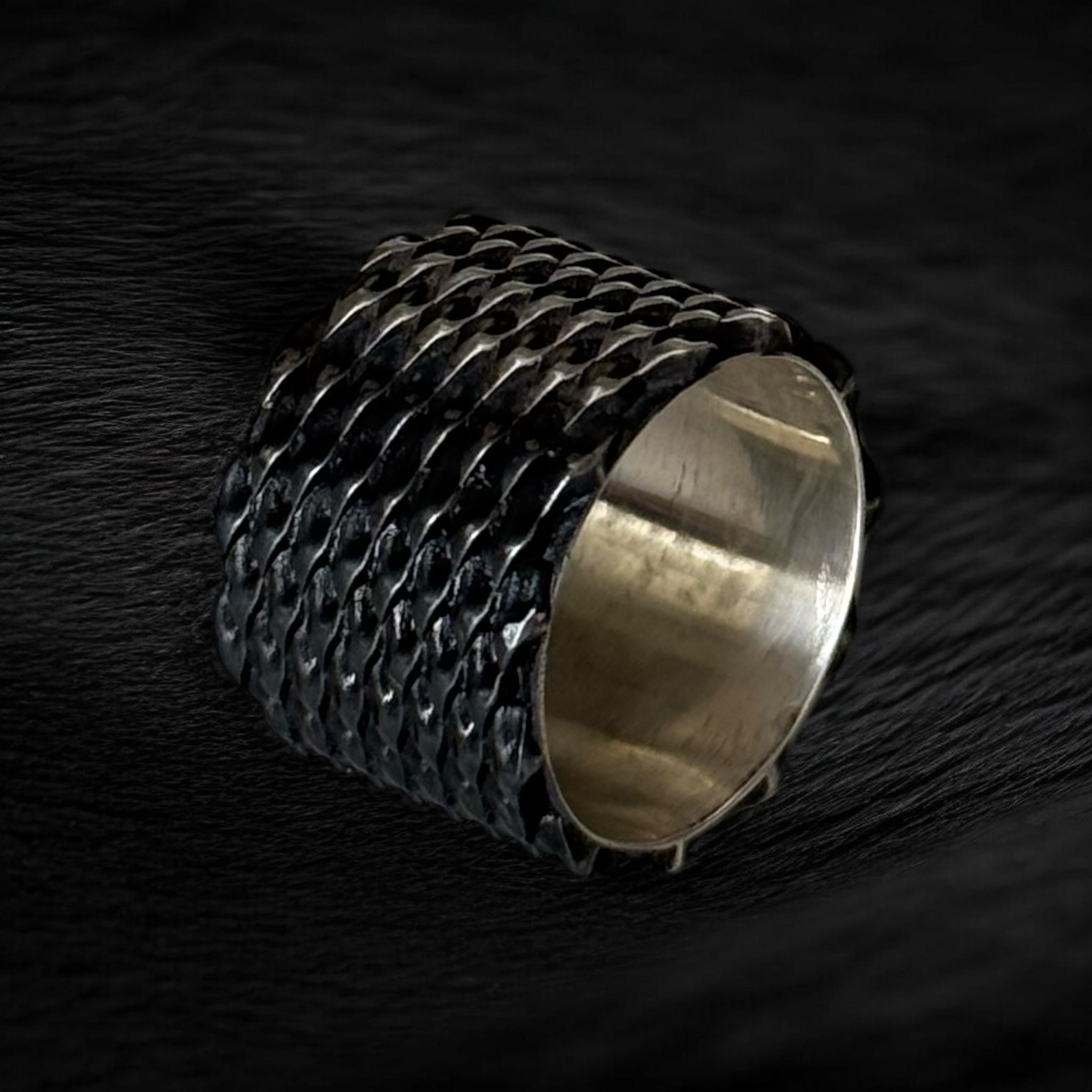 Anillo bicolor plata