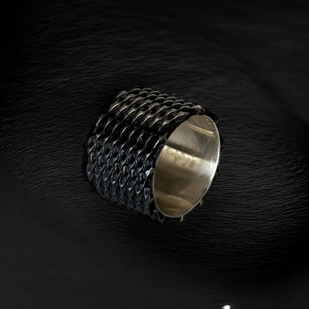 Anillo bicolor plata