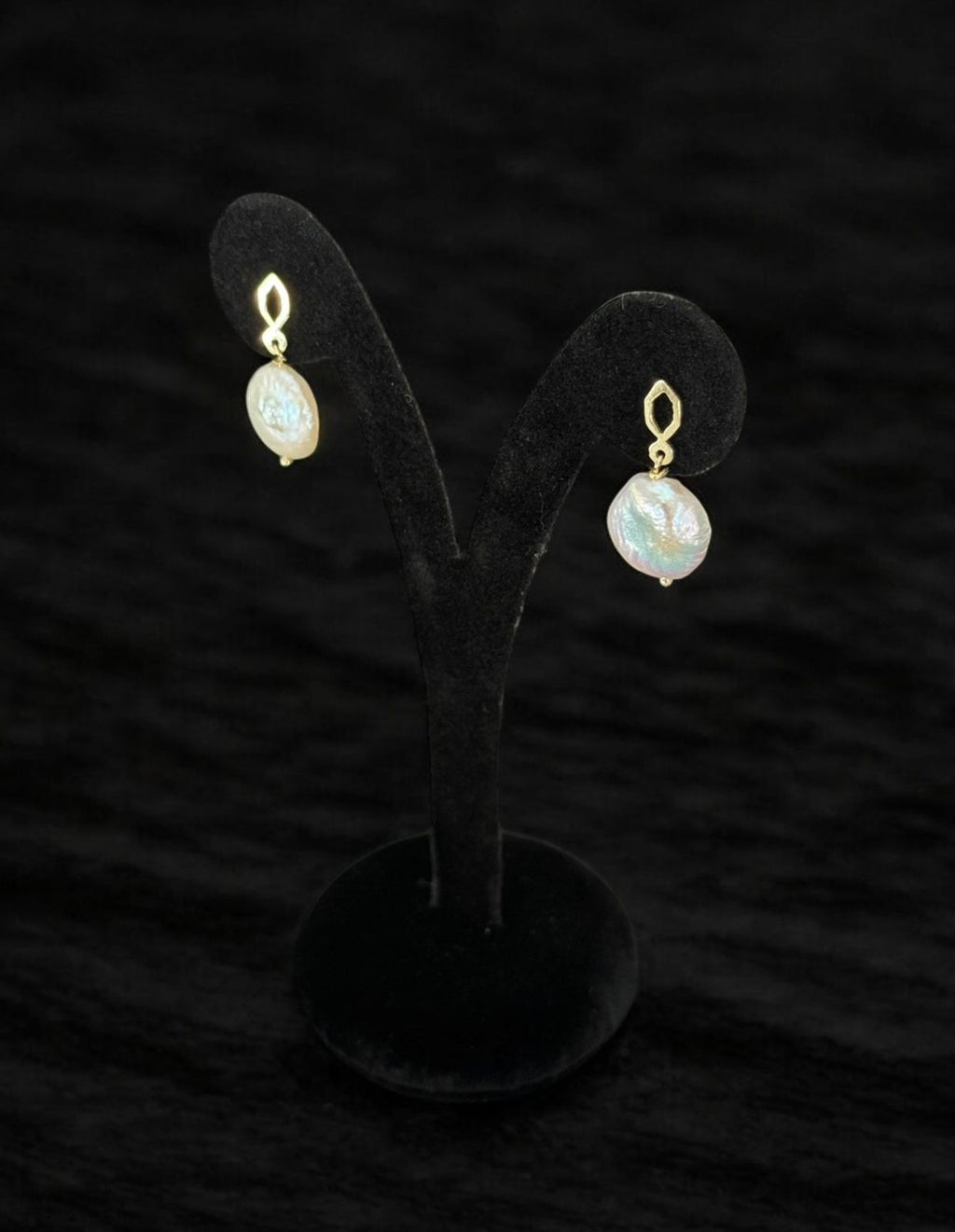 Aretes oro perla coin