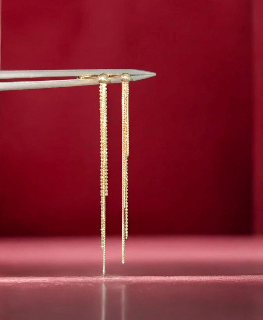 Aretes en oro largos