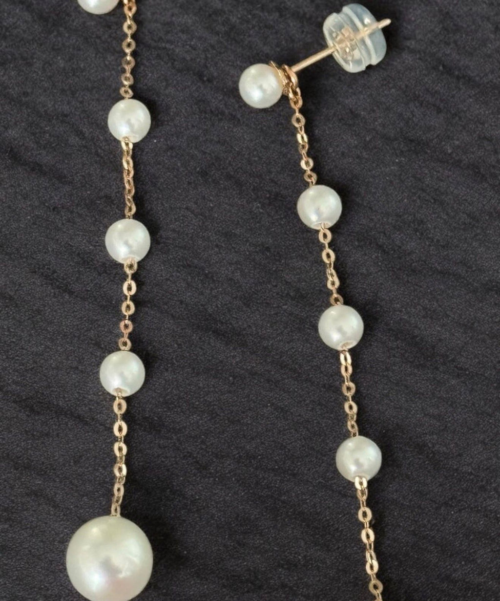 Aretes perlas en oro rosa