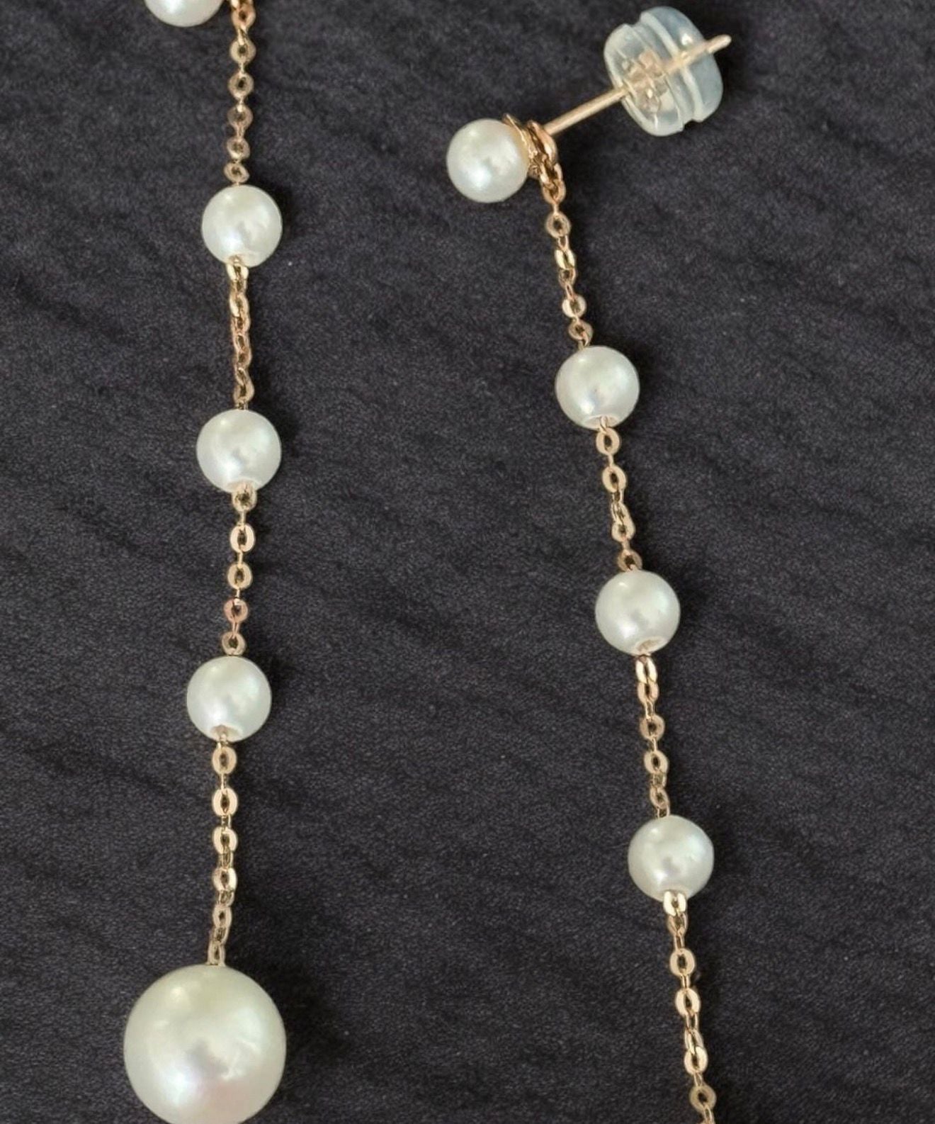 Aretes perlas en oro rosa
