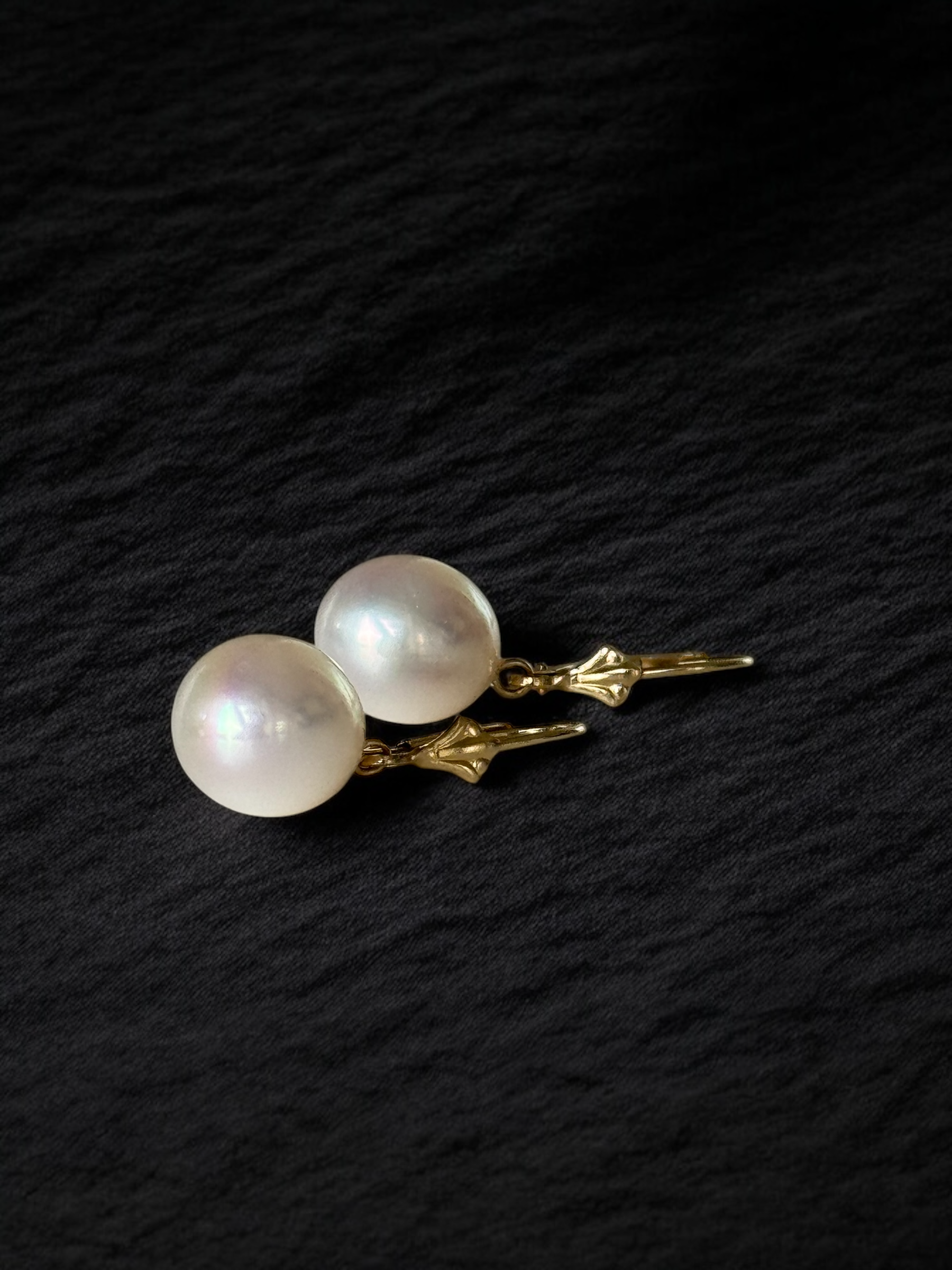 Aretes perla con oro